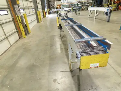 New London Engineering 12"x12' 6 Plastic Roller Belt Accumulating Conveyor 25FPM