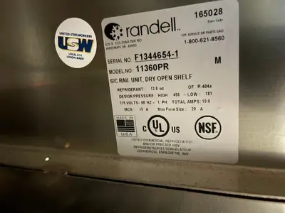 Used Randell Used Randell 60" Stainless Equipment Stand with Refrigerated Cold Rail and Heated Shelf 120V Food Prep Tables Illinois US | Falcon Restaurant Supply #1375915