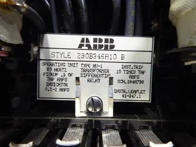ABB 290B346A10B Type HU-1 Transformer Differential Relay Used