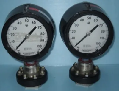 QTY. 2. ASHCROFT DURA GAUGE 0-100 PSI AISI 316 TUB...