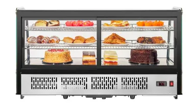 Migali 48” Wide Counter-Top Curved Glass Display Case Refrigerator