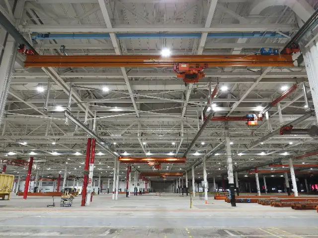 Cleveland Tramrail P&H 4 Ton Single Girder Underhung Bridge Crane 45' 10" Span