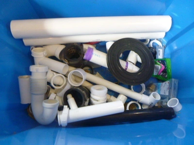 Tote of Plumbing Supplies