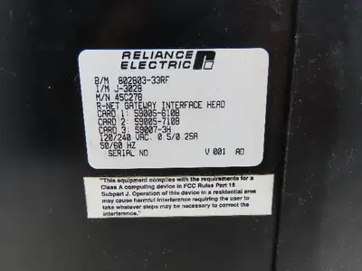 Reliance Electric 45C27B Automate R-Net Gateway PLC Interface Controller Head