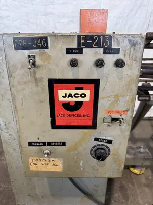 2,000 LB. X 18" JACO VARIABLE SPEED UNCOILER. STOCK # 0779725