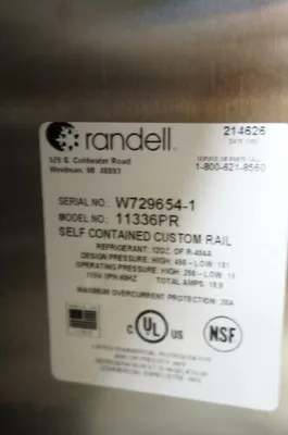 RANDELL CUSTOM UNIT MODEL 11336PR ON TOP OF FX SERIES DRAWER MODEL FX-1-290
