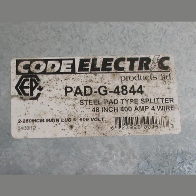 USED CODE ELECTRIC PAD-G-4844