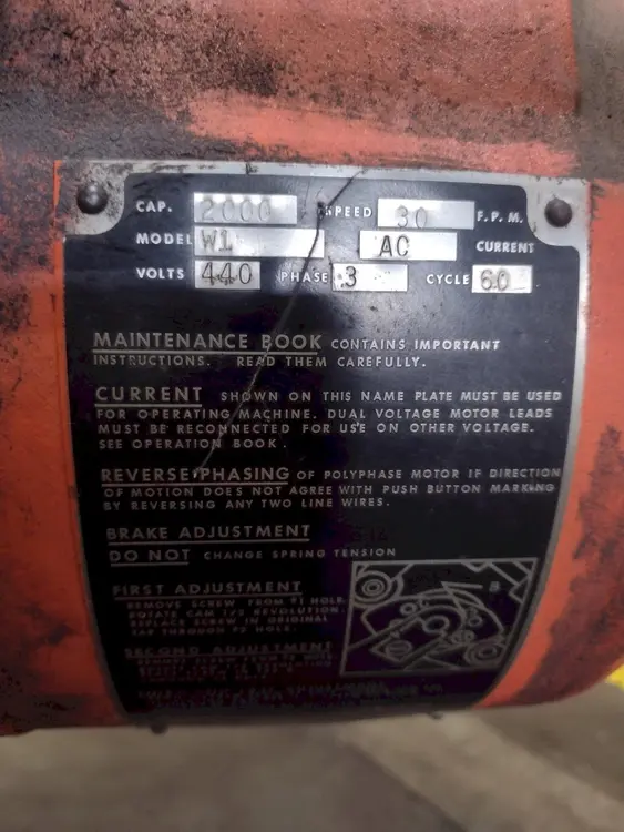 Used WRIGHT W1 Hoists (All Types) Ohio US | Yoder Brothers machinery #89624
