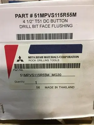 New | in-Stock MITSUBISHI 4-1/2" T51 RETRACT BIT - 51MPVS115R55M Drills Pennsylvania US | East West Machinery & Drilling #1416200