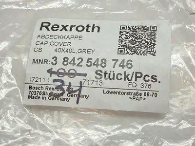 New | in-Stock Bosch Rexroth Cap Cover 40mm x 40mm Grey PACK OF 34 Misc Fasteners Michigan US | Maverick Industrial Sales #1507354