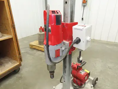 Milwaukee Vac-U-Rig Dymodrill 4096 Coring Motor 2" to 10" Core Bore Stand Set