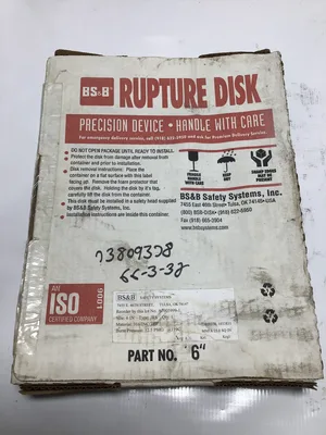 BS&B Safety Systems 6″ Rupture Disk Type: JRS 316/INC/TEF