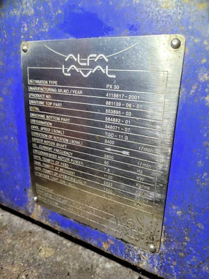Used 2001 ALFA LAVAL PX30 Centrifuges New York US | Solutions 4 Manufacturing #1404203