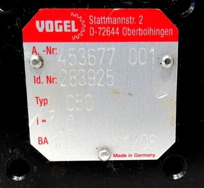 NEW VOGEL 453677 001 GEARBOX 283925 TYPE L050 453677001