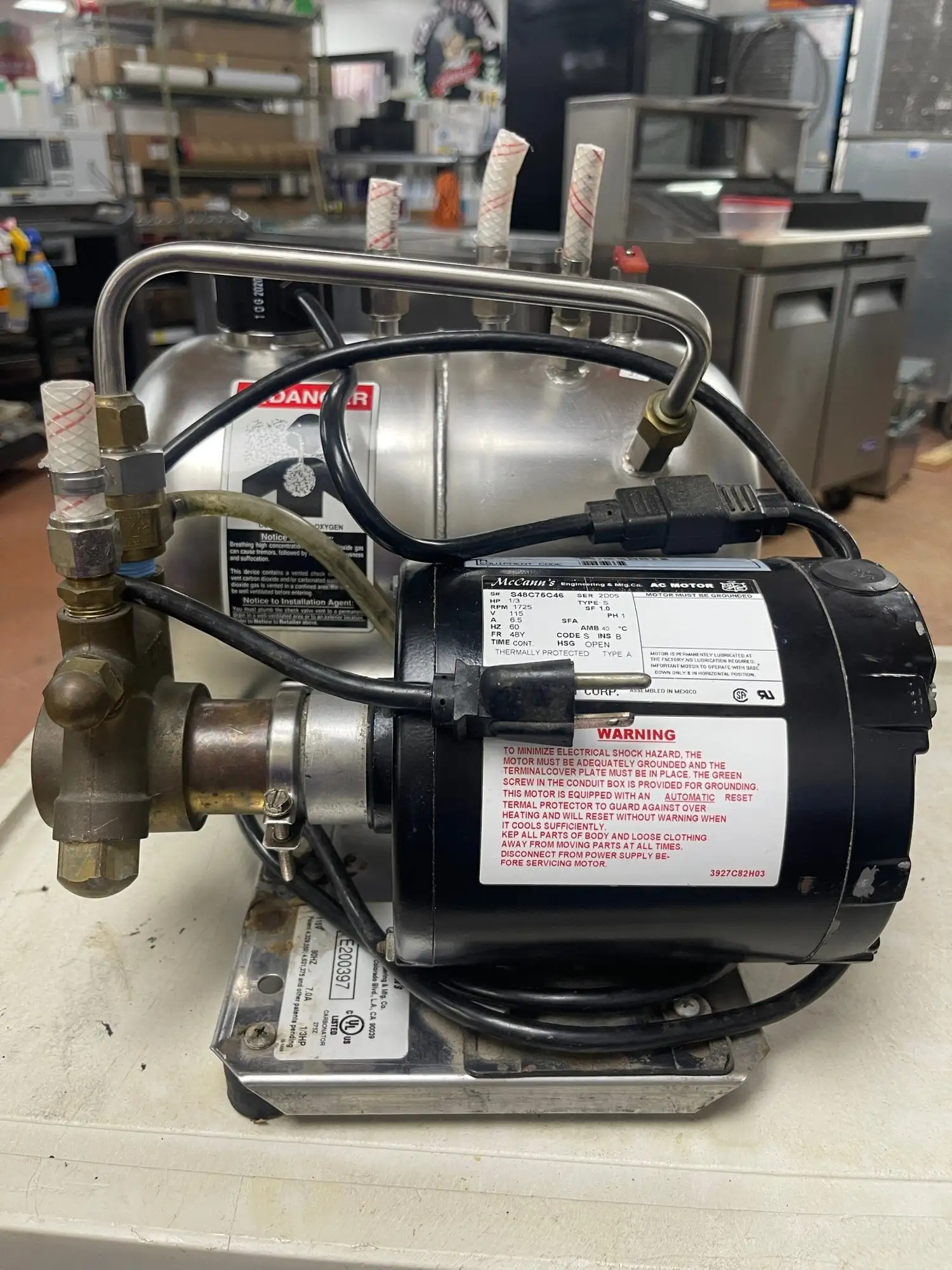 Used McCann's Used McCann's E200397 E-Series Fastflow Drink Carbonator - 115V Beverage Carbonation Equipment Illinois US | Falcon Restaurant Supply #1375597