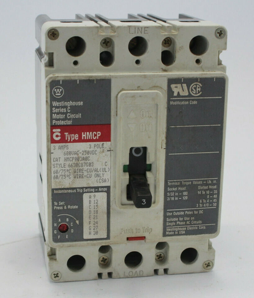 Used Westinghouse HMCP003A0C Circuit Breakers California US | Davliegogo LLC #1705237