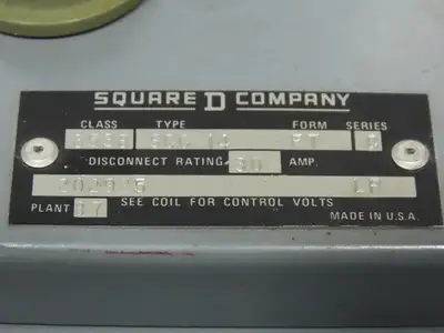 Square D 8538 SCG14 Single Throw Fusible Disconnect Safety SwitchW/Motor Starter