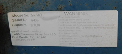 USED BLUFF MFG. 22 R7260L