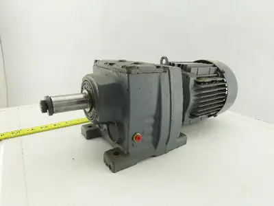 Sew Eurodrive R37DT71C4TFIS 1/3HP Motor 230/460V 3Ph W/44.81:1 Inline Gearbox