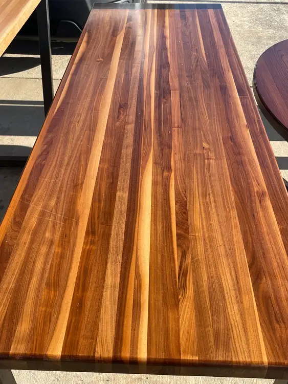 Used Falcon Restaurant Supply, Inc. Used 96"X 30" Wood Table with Metal Base - SS357 - SB2 Restaurant Front of House Furnishings Illinois US | Falcon Restaurant Supply #1373890
