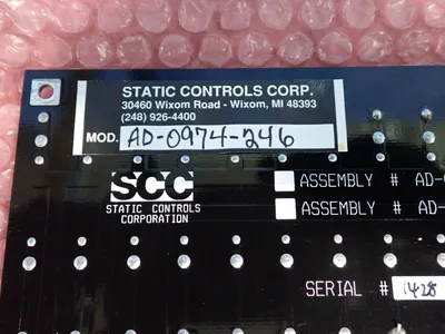 Used STATIC CONTROLS CORP AD0974246 Printed Circuit Boards (PCB) Ohio US | HGR 24 #878329