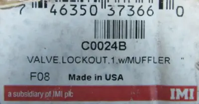 NEW NORGREN C0024B LOCKOUT VALVE W/MUFFLER