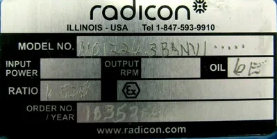 NEW RADICON MD1224.3BANV1 GEAR REDUCER 1035356 MD12243BANV1