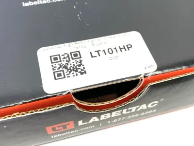 USED LABELTAC PRO MODEL HIGH PERF. 10 YEAR VINYL LABEL 1" X 150' /ROLL YELLOW