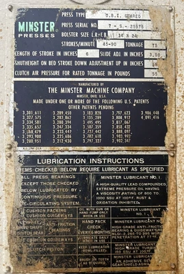 USED 1986 MINSTER MINSTER 7 PRESS