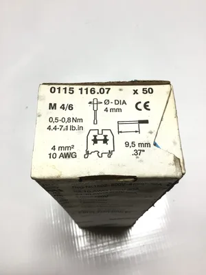Entrelec M 4/6 5116 Grey Terminal Block Reg Nr 1502  – 800VAC/DC – 4mm² – 32A