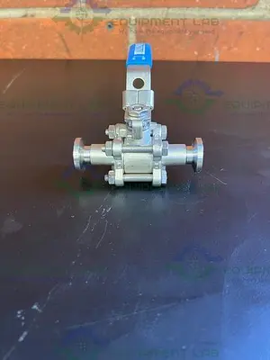 USED HINLINE STAINLESS STEEL BALL VALVE  W/ 3/4" SANITARY FITTING