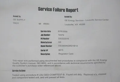 GENERAL ELECTRIC DS3800NGRD1B1A PC BOARD REPAIRED