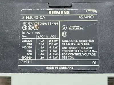 USED SIEMENS 3TH3040-0A