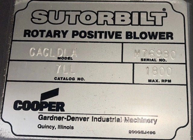 Used Sutorbilt Gardner Denver GAGLDLA Blowers Minnesota US | Peak Machinery, Inc. #285524
