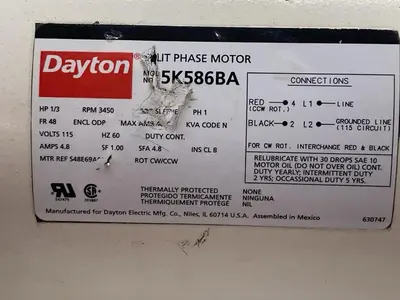 Used DAYTON K586BA Motors (misc) | Surplus Asset Holdings #1205105