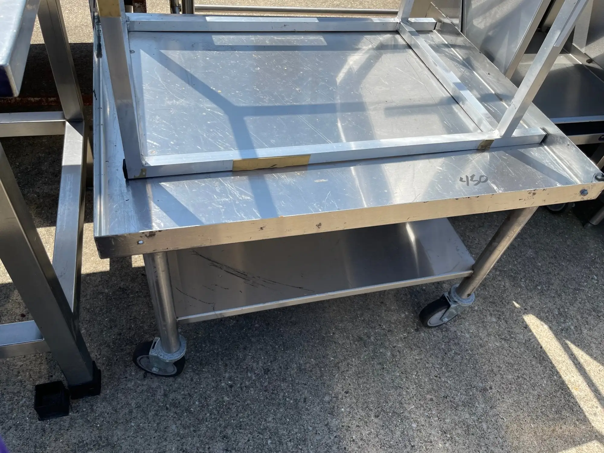 Used Falcon Restaurant Supply Used 37" Stainless Steel Equipment Stand with Casters - SS153 Restaurant Equipment (Miscellaneous) Illinois US | Falcon Restaurant Supply #1375979