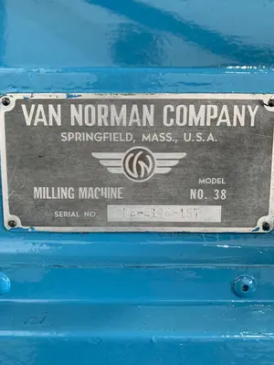 VAN-NORMAN NO. 38 VERTICAL UNIVERSAL 50-TAPER MILLING MACHINE. STOCK # 0255424