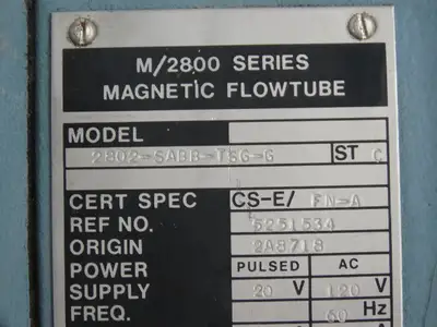 Foxboro 2802-SABB-TSG-G Magnetic Flow Meter 2" Flow Tube 250psi 2800 Series