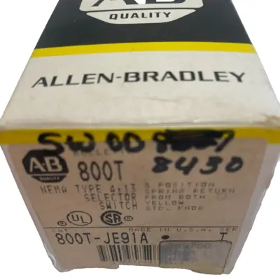 ALLEN BRADLEY 800T-JE91A LIMIT SWITCH SERIES T 800TJE91A NEW, SURPLUS