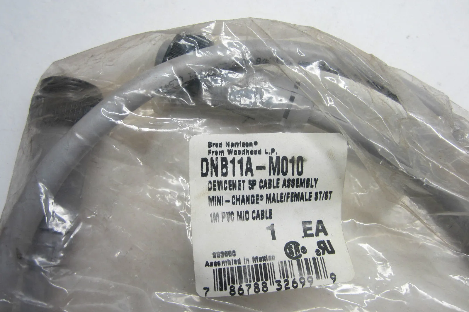 3 NEW BRAD HARRISON DNB11A-M010 CABLE ASSEMBLY DNB11AM010