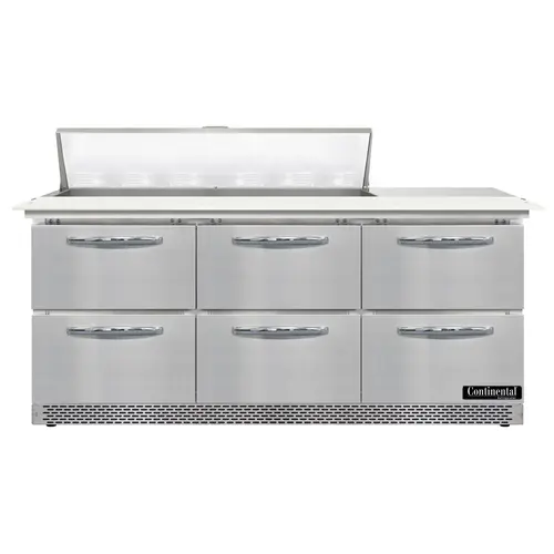 Continental D72N12C-FB-D 72" Designer Line Sandwich/salad Prep Table W/ Refrigerated Base, 115v