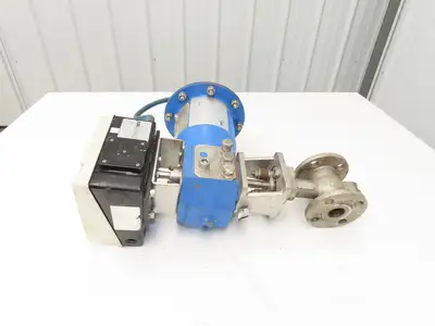 Jamesbury Quadra-Powr X QPX1CIK15 Actuator 1" Flanged SS Ball Valve & Positioner