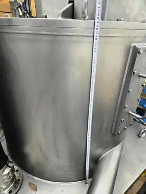 Heinkel V 800 B perforate basket centrifuge, 316L SS.