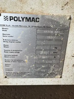 USED 2007 BIESSE POLYMAC POLYMAC AKRON 840