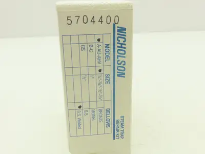 Nicholson 5704400 Steam Trap Repair Kit A-AU-AHV Bronze Bellows 2-3/4" Washer