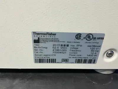 Used 2015 THERMO SCINTIFIC SORVALL LEGEND XTR Centrifuge - Floor Ohio US | HGR 24 #1186347