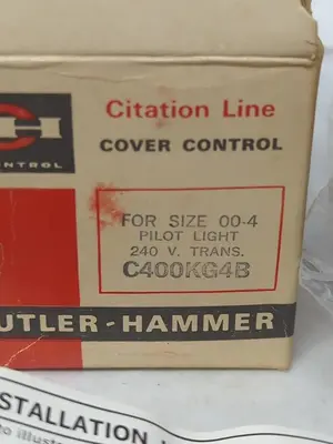 New | in-Stock CUTLER-HAMMER C400KG4B Miscellaneous Equipment (Electrical & Power) | Surplus Asset Holdings #1199303