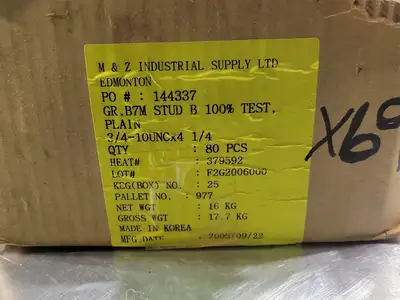 3/4"-10UNC x 4-1/4" Stud Bolt Grade B7M