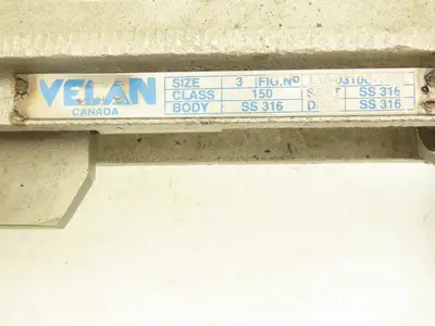 Velan L10-0310C-13SL  3" Stainless Knife Gate Valve 316SS Rising Stem Lug Style