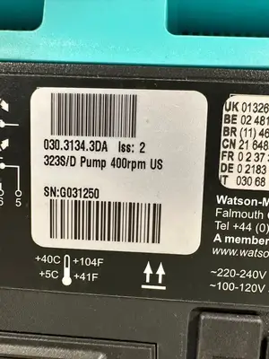 Watson Marlow 323 S/D pump 400rpm 030.3134.3DA (12.4.8)